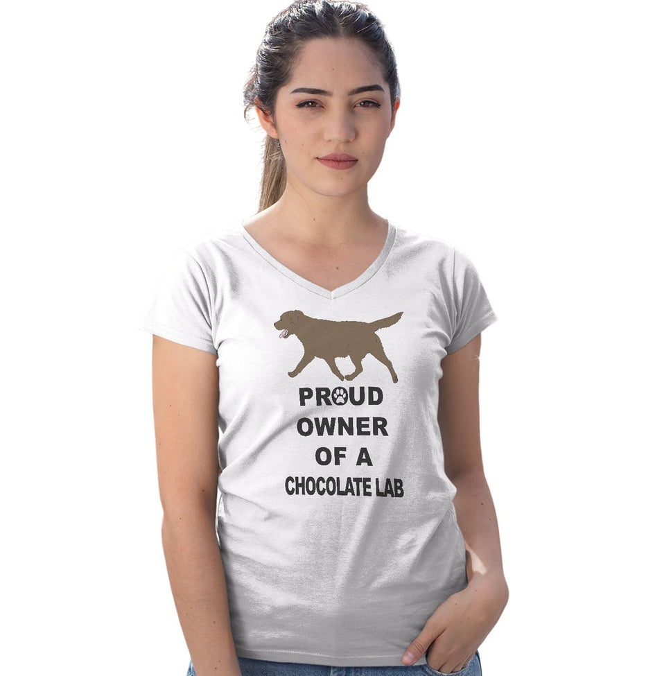 Chocolate Labrador Retriever Proud Owner - Women's V-Neck T-Shirt