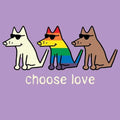 Choose Love - Ladies T-Shirt V-Neck - Teddy the Dog T-Shirts and Gifts