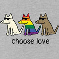 Choose Love - Ladies T-Shirt V-Neck - Teddy the Dog T-Shirts and Gifts