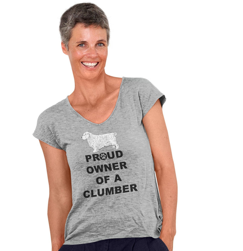 Clumber Spaniel Proud Owner - Women's V-Neck T-Shirt