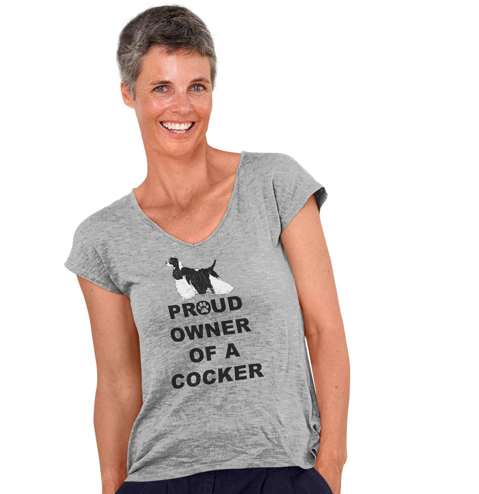 Cocker Spaniel Proud Owner - Women's V-Neck T-Shirt