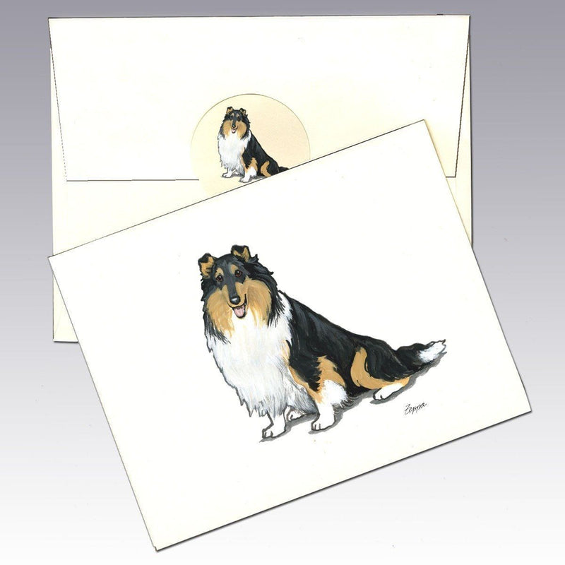 Collie, Tri Color Note Cards