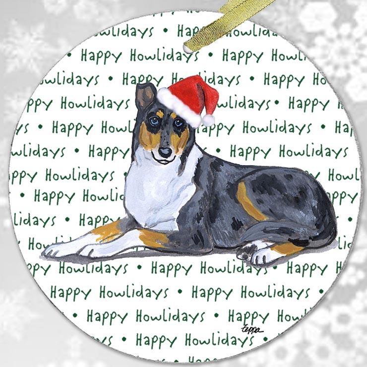 Collie, Smooth "Happy Howlidays" Ornament