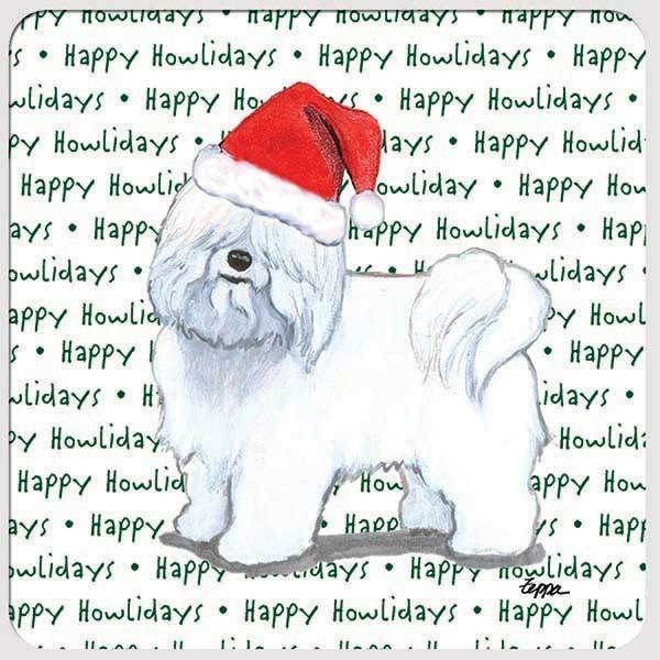 Coton de Tulear "Happy Howlidays" Coaster