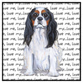 Tri-Color Cavalier King Charles Spaniel Love Text - Adult Unisex T-Shirt