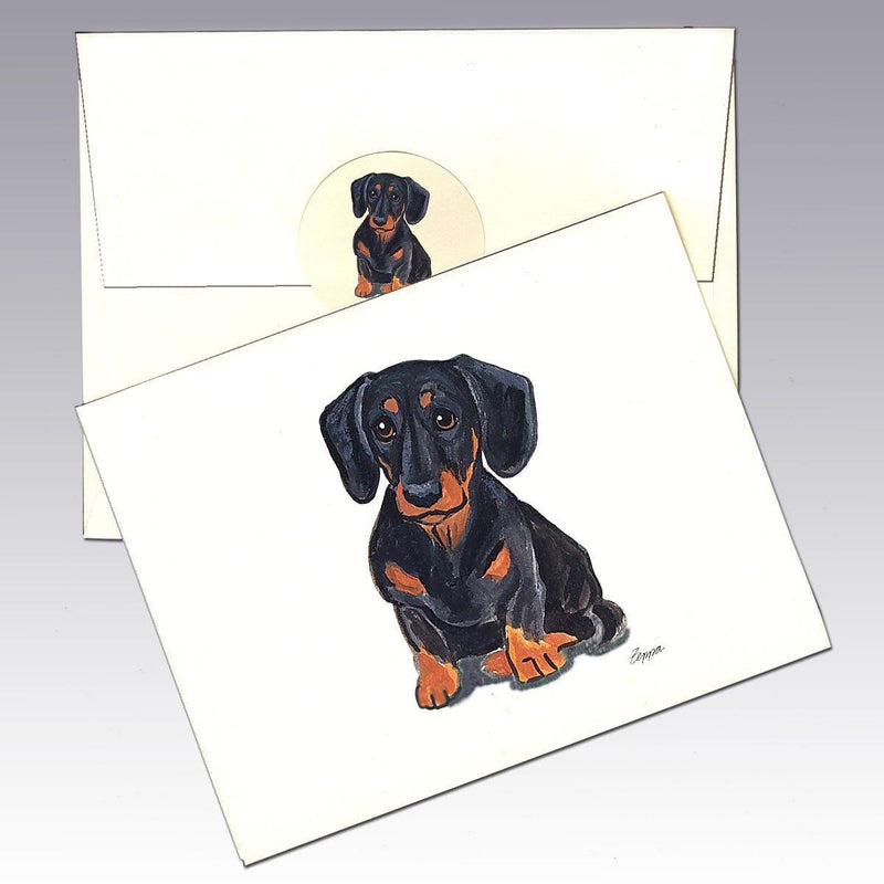 Dachshund, Black and Tan Note Cards
