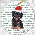 Dachshund, Black and Tan "Happy Howlidays" Ornament
