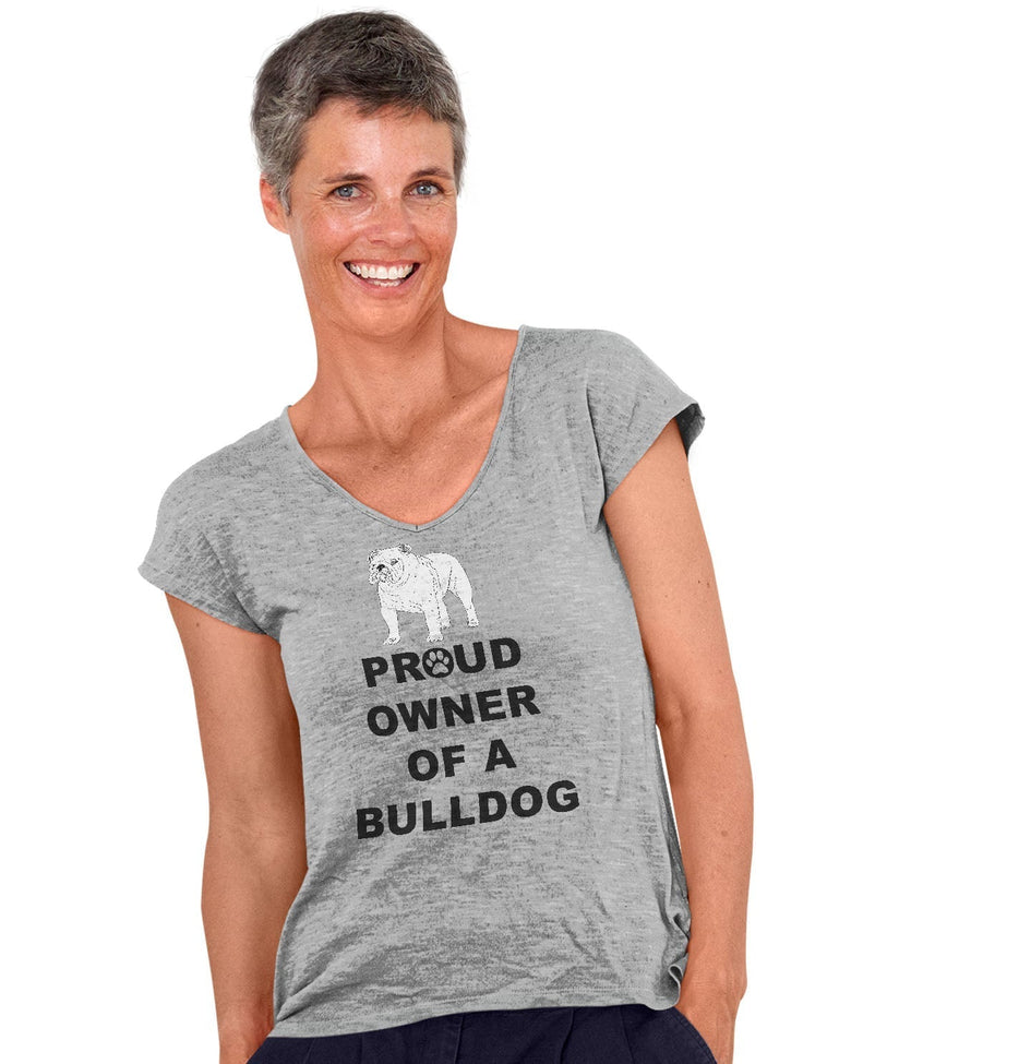 Bulldog Proud Owner - Women's V-Neck T-Shirt