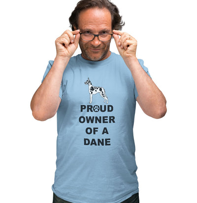 Spotted Great Dane Proud Owner - Adult Unisex T-Shirt