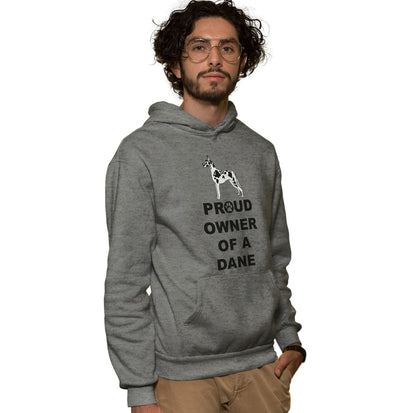 Spotted Great Dane Proud Owner - Adult Unisex Hoodie Sweatshirt