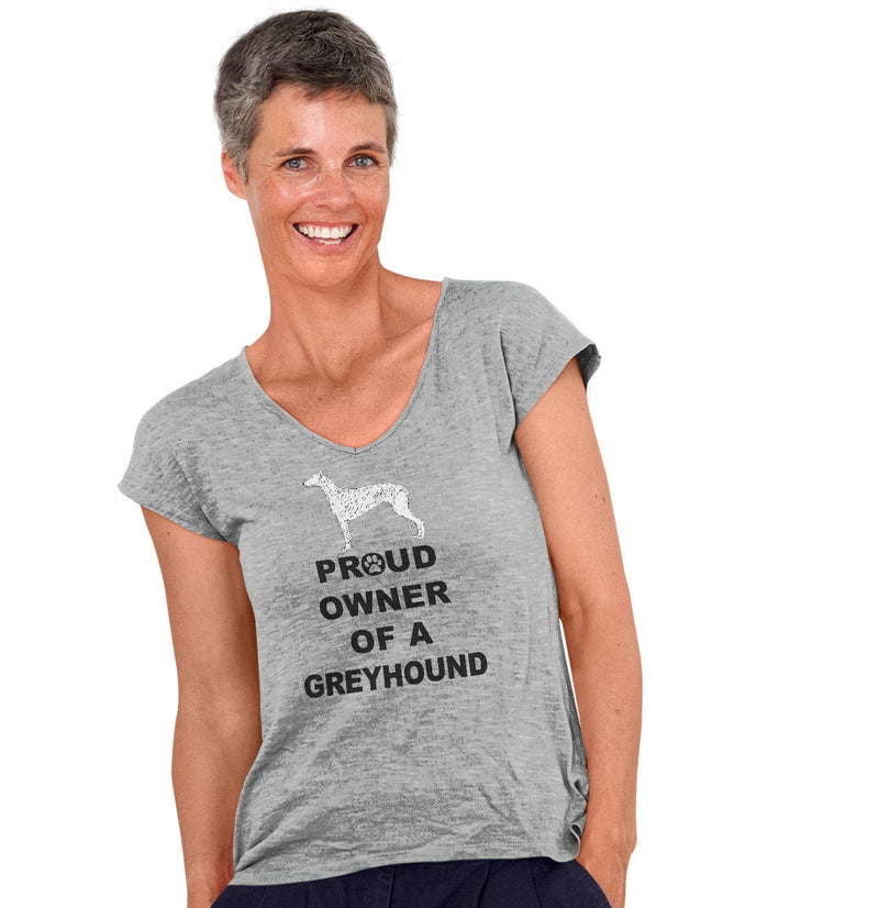 Greyhound Proud Owner - Women's V-Neck T-Shirt