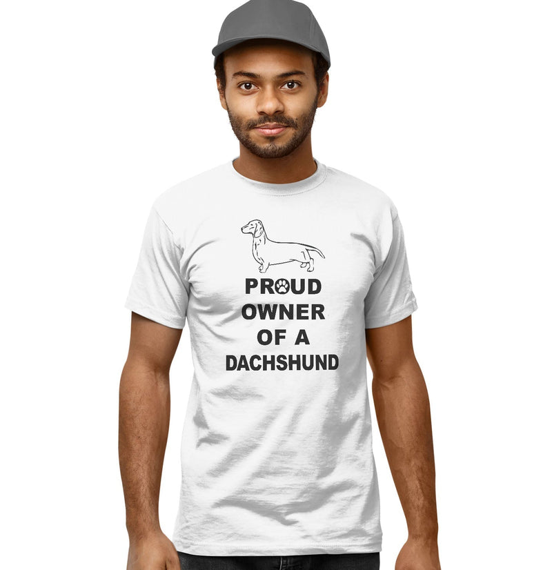 Smooth Dachshund Proud Owner - Adult Unisex T-Shirt