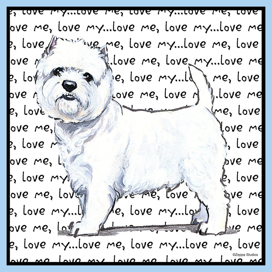 West Highland White Terrier Love Text - Adult Unisex T-Shirt