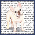 Cream French Bulldog Love Text - Adult Unisex Hoodie Sweatshirt