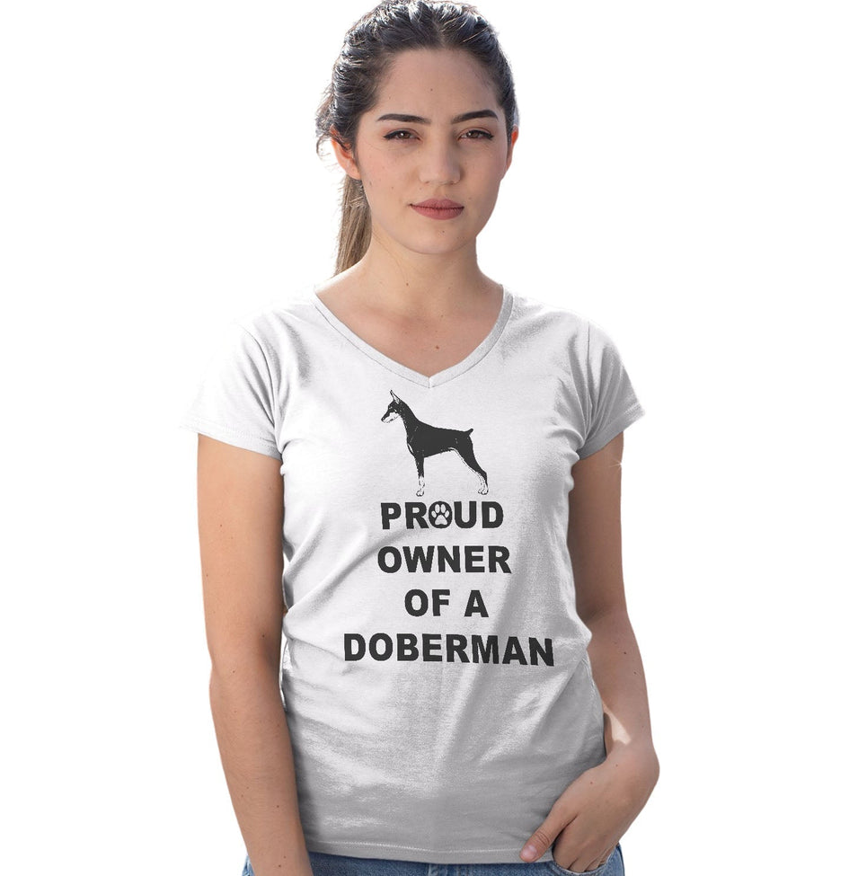 Doberman Pinscher Proud Owner - Women's V-Neck T-Shirt