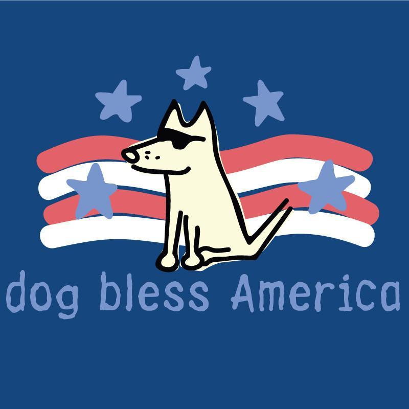 dog bless america ladies v neck t-shirt