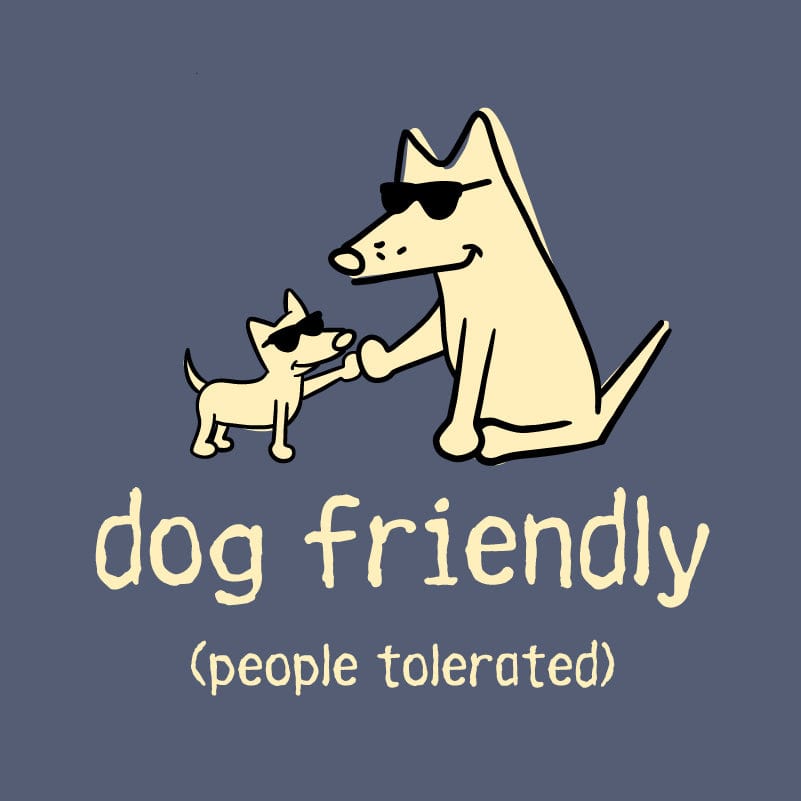 Dog Friendly People Tolerated - Ladies Curvy V-Neck Tee