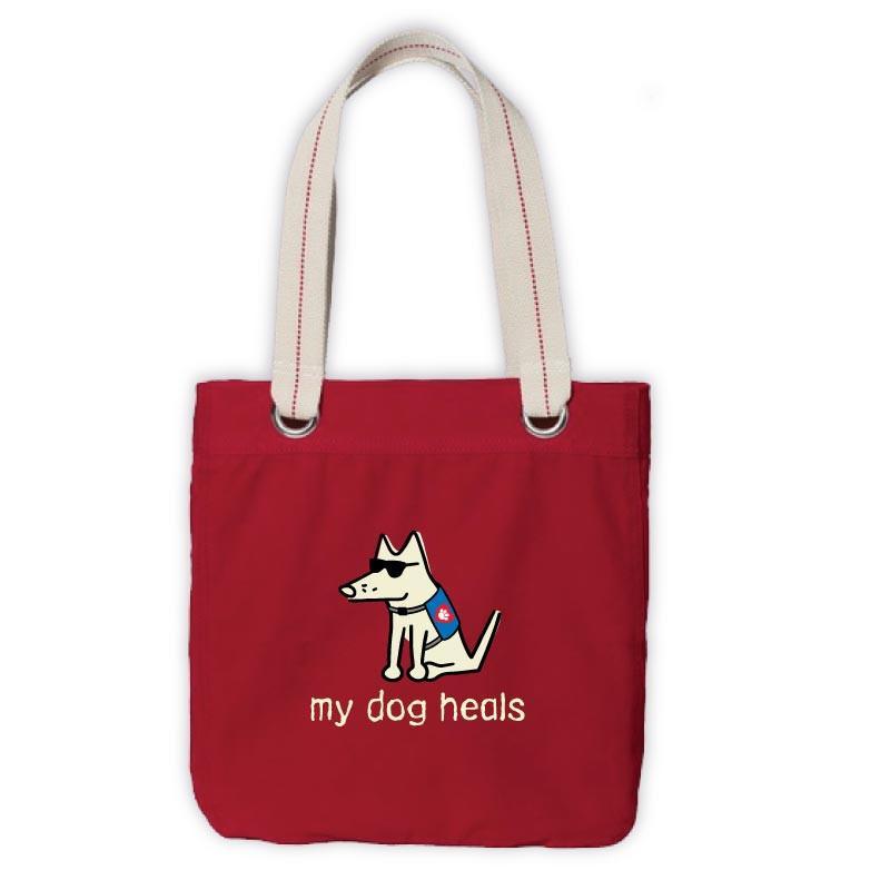 Teddy's My Dog Heals Canvas Tote - Teddy the Dog T-Shirts and Gifts