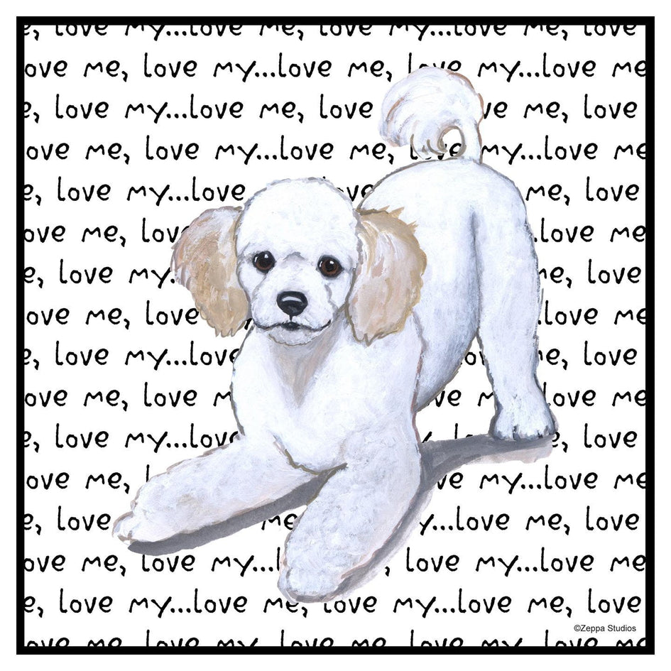 Poodle Puppy Love Text - Adult Unisex T-Shirt