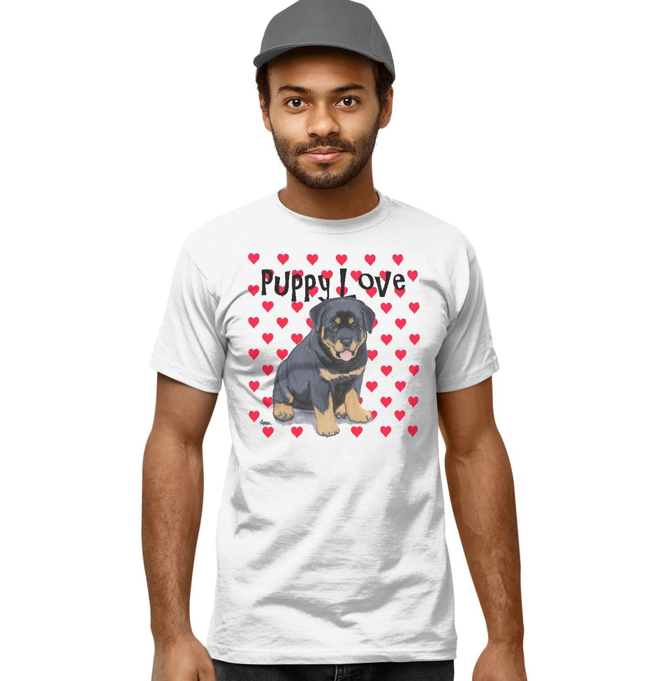 Rottweiler Puppy Love - Adult Unisex T-Shirt