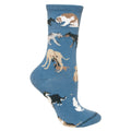 Animal Pride - Dogs All Over on Blue - Adult Cotton Crew Socks