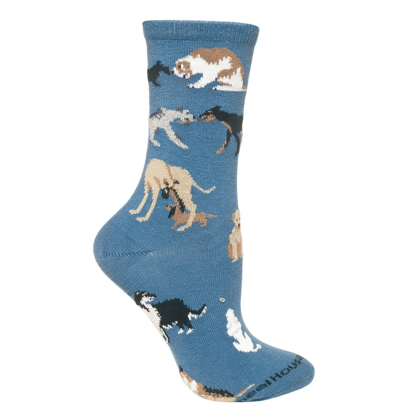 Adult Cotton Crew Socks - Dogs All Over