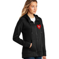 Cirneco dell'Etna on Heart Left Chest - Full-Zip Hoodie Sweatshirt
