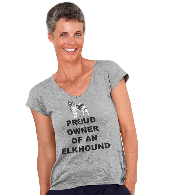 Norwegian Elkhound Proud Owner - Women's V-Neck T-Shirt