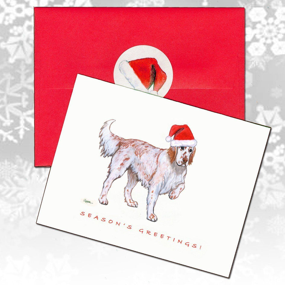 English Setter, Red Belton Christmas Note Cards