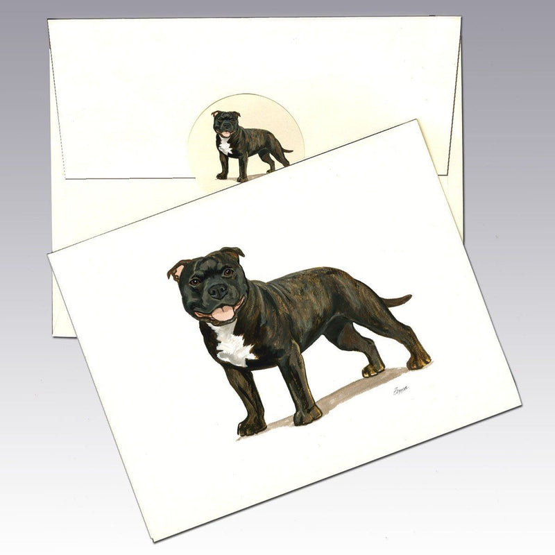 Staffordshire Bull Terrier, Brindle Note Cards