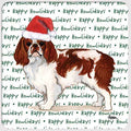 English Toy Spaniel, Blenheim "Happy Howlidays" Coaster