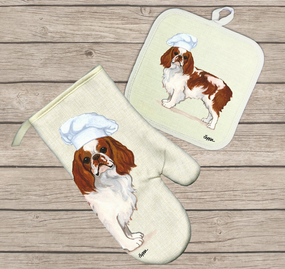 English Toy Spaniel Oven Mitt and Pot Holder