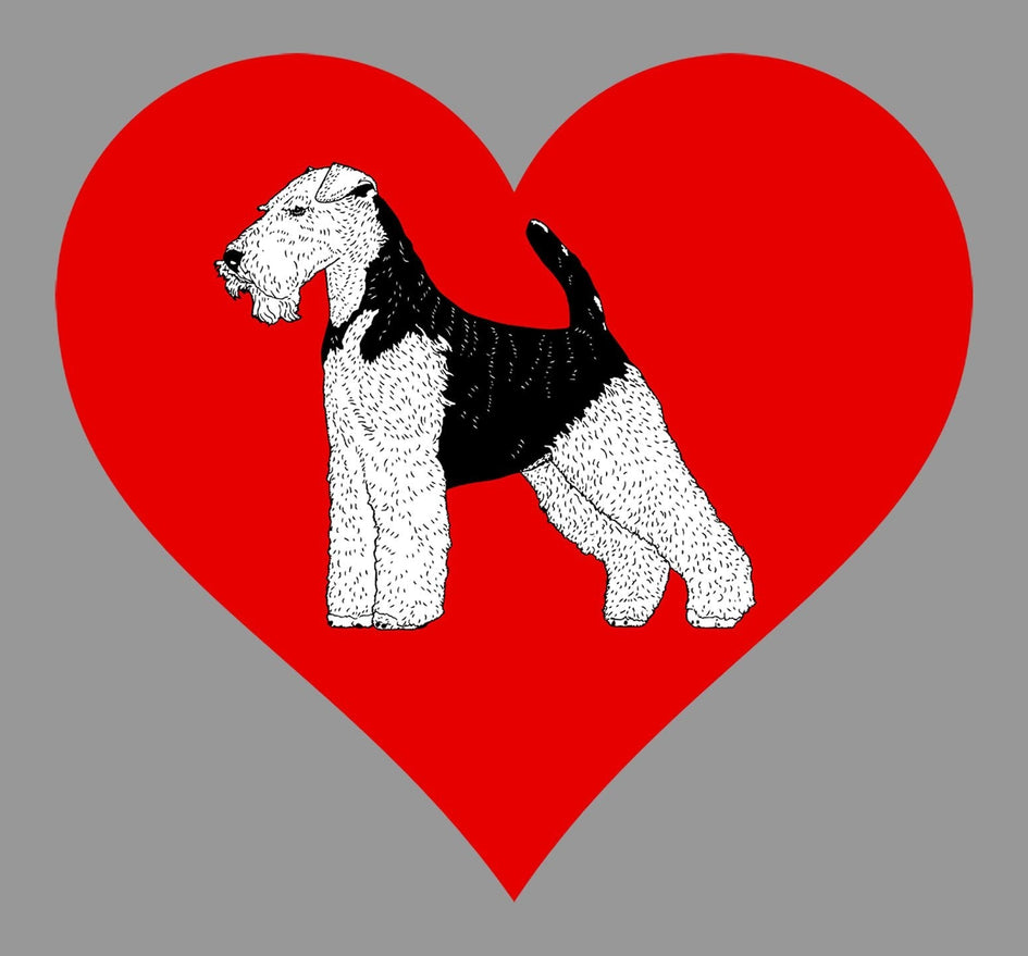 Welsh Terrier on Heart Left Chest - Unisex Full-Zip Hoodie Sweatshirt