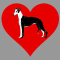 Whippet on Heart Left Chest - Full-Zip Hoodie Sweatshirt