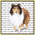 Shetland Sheepdog Love Text - Adult Unisex T-Shirt