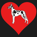 Spotted Great Dane on Heart Left Chest - Full-Zip Hoodie Sweatshirt