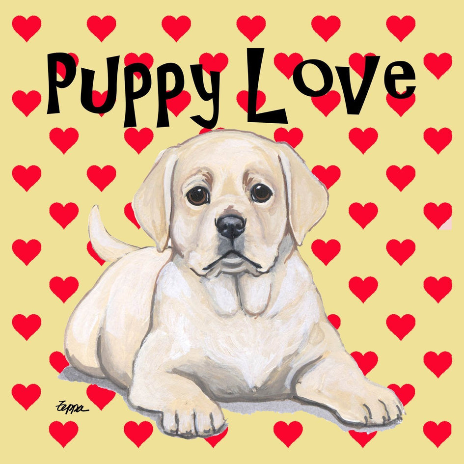 Yellow Labrador Retriever Puppy Love - Adult Unisex T-Shirt