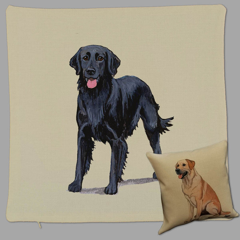 Flat Coated Retriever Pillow Cover