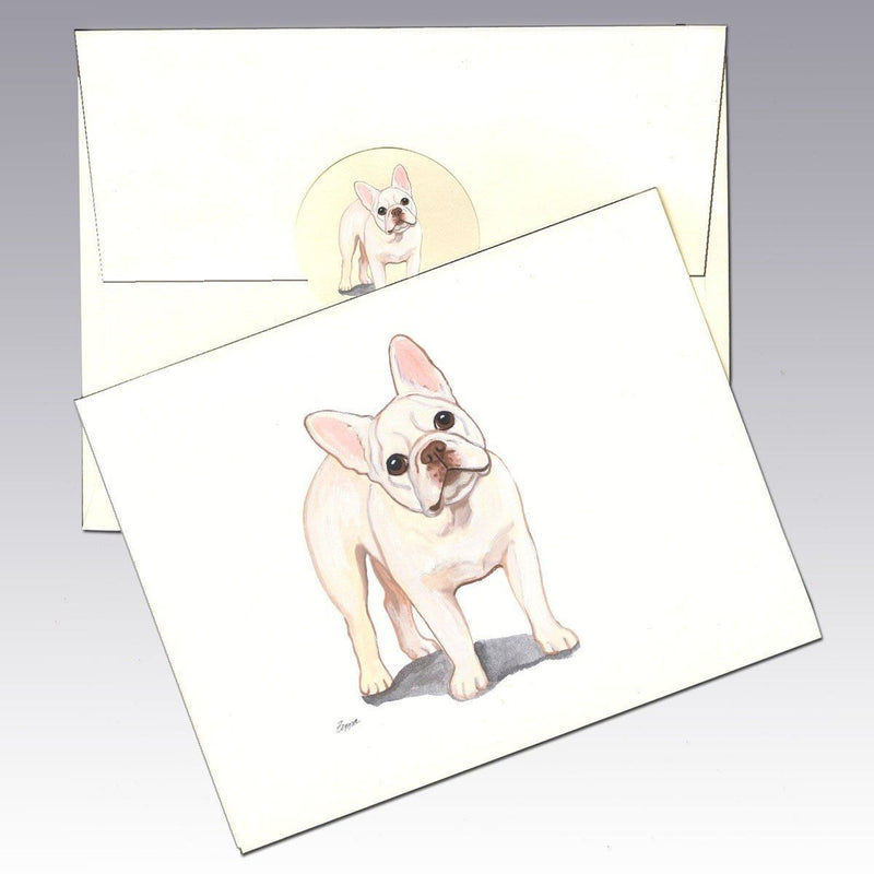 French Bulldog, Creme (or Buff) Note Cards
