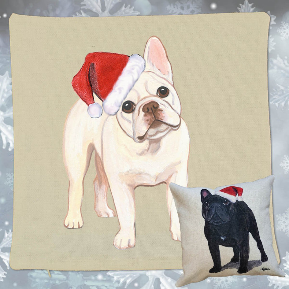 French Bulldog Santa Pillow Cover