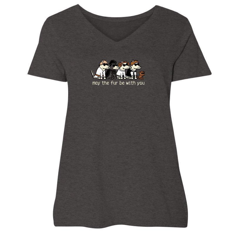 May The Fur Be With You - Ladies Plus V-Neck Tee