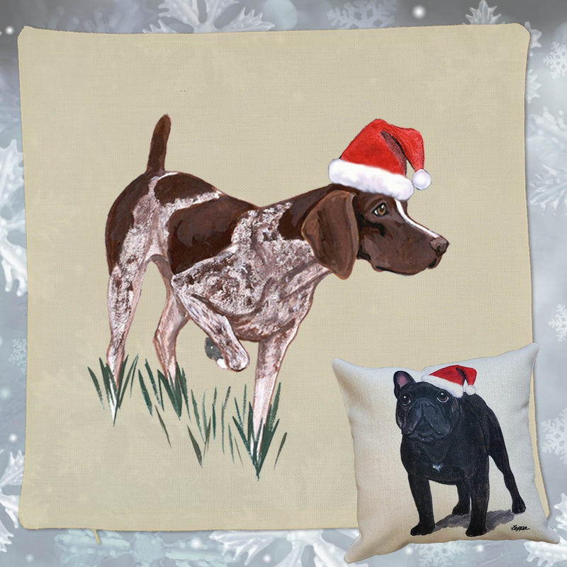 German Shorthaired Pointer Santa Pillow Cover