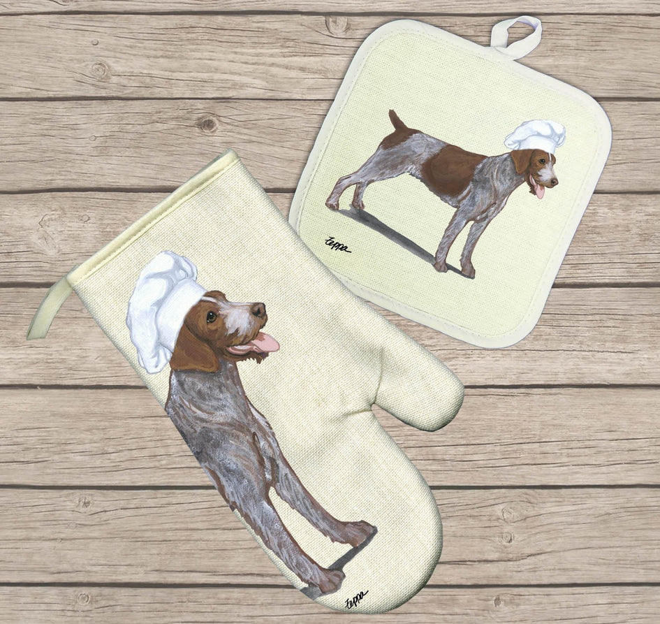 German Wirehaired Pointer Oven Mitt and Pot Holder