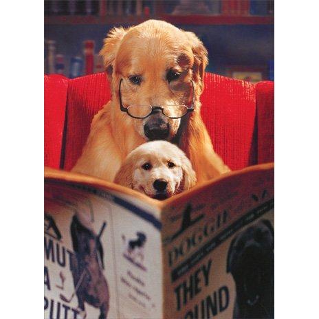 Dogs Reading Paper - Father's Day Card