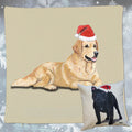 Golden Retriever Santa Pillow Cover