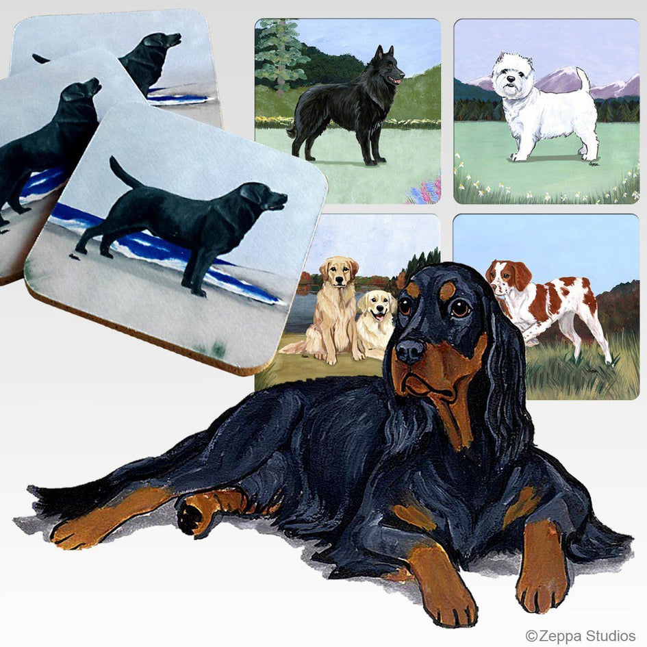 Gordon Setter Scenic Square Coaster