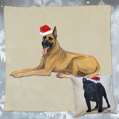 Great Dane Santa Pillow Cover