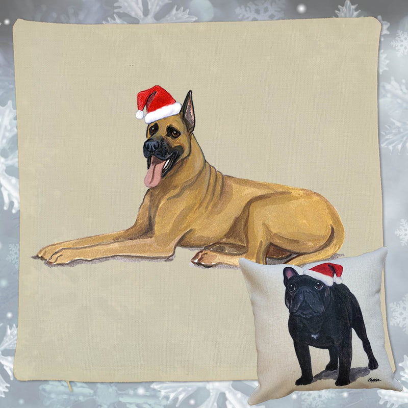 Great Dane Santa Pillow Cover