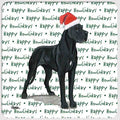 Great Dane, Black "Happy Howlidays" Coaster