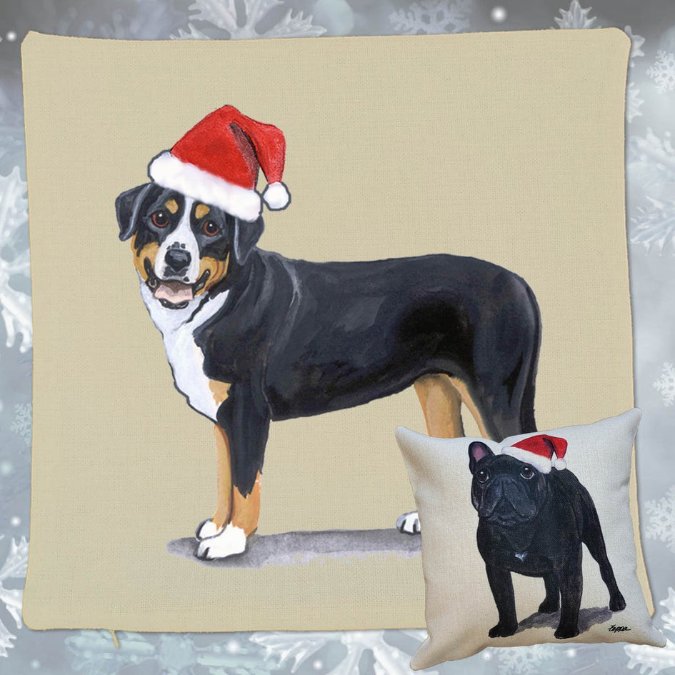 Greater Swiss Mountain Dog Santa Pillow Cover